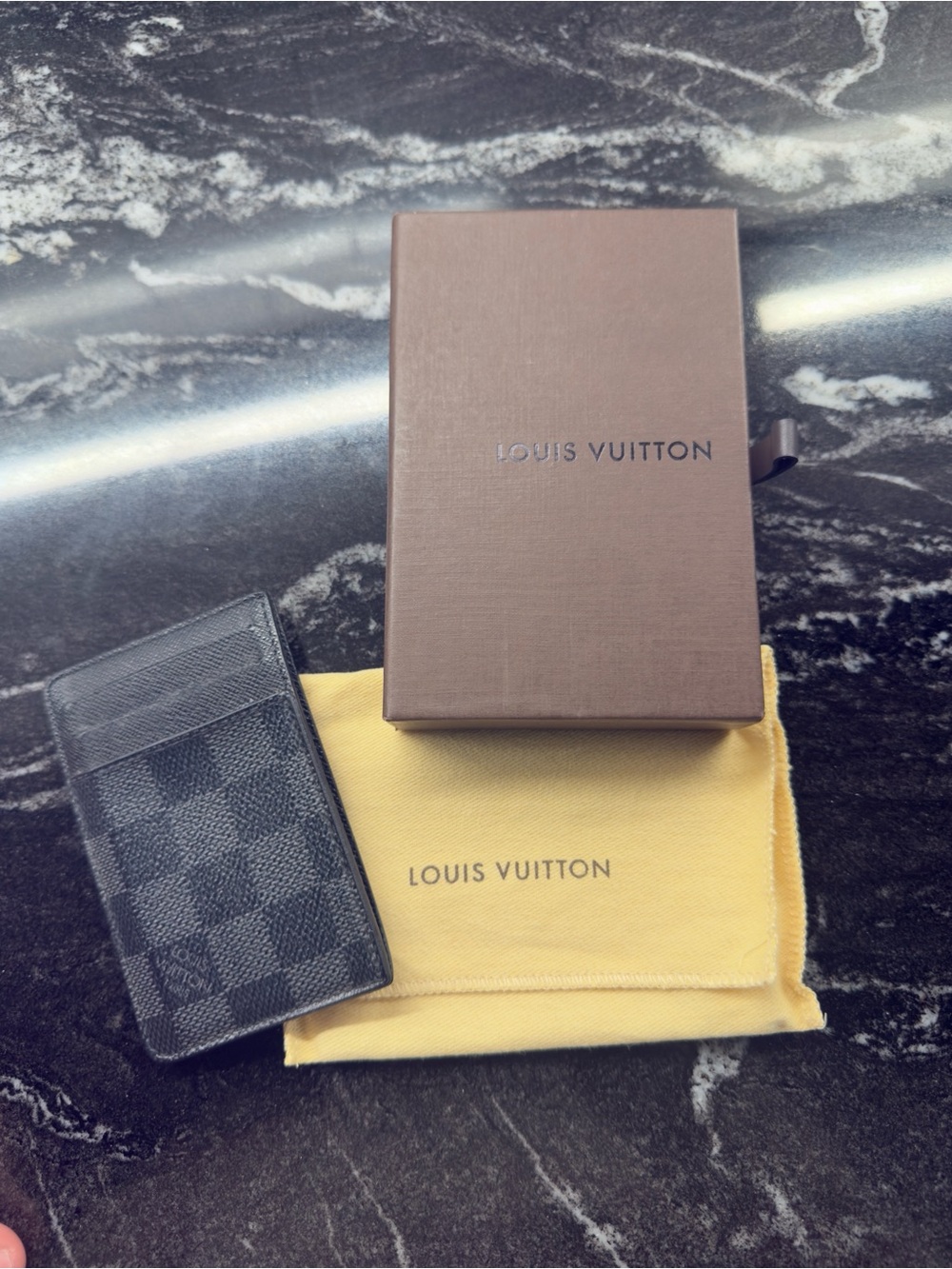Louis Vuitton Damier Graphite Slim Card Holder - Gray
